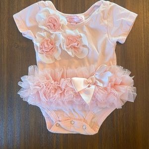 BABY GIRL TUTU ONESIE FLORAL BALLERINA PINK OUTFIT CUTE FASHION 3-6 MONTHS